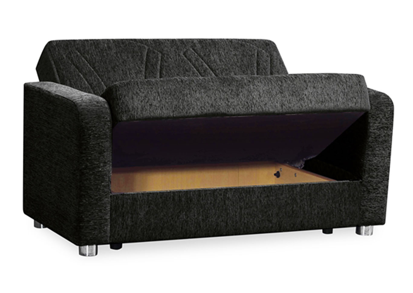 Elegance Black Chenille Love Seat,Ottomanson (Previously Casamode)